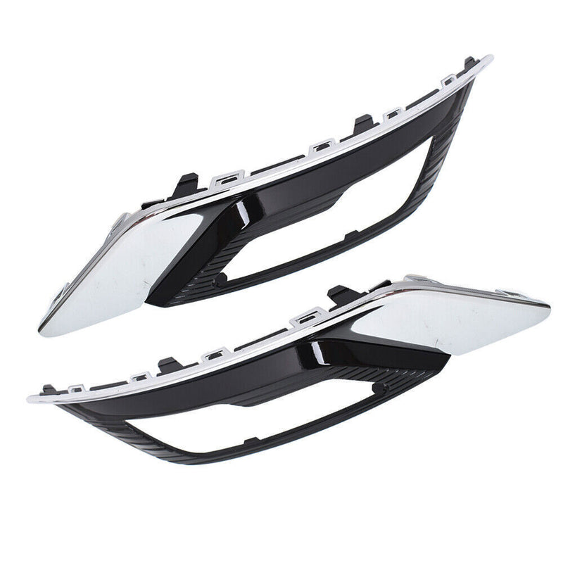 DURAFORCE Fog Light Lamp Cover Bezel For 2017-2018 Ford Fusion LH+RH Side Chrome