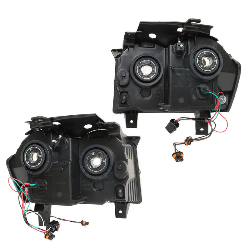 DURAFORCE Left+Right Headlight For 2005-2007 Jeep Grand Cherokee Halogen Chrome