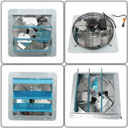 DURAFORCE Shutter Exhaust Fan 14 Inch Aluminum High Speed Wall Mounted Greenhouse Garage