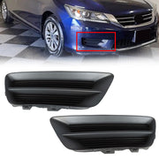 DURAFORCE Left+Right Side Fog Light Cover For 2013-2015 Honda Accord Sedan Black