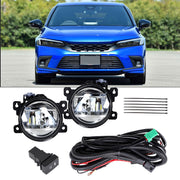 DURAFORCE Left+Right LED Fog Lights For 2017-2021 Honda Civic Sedan W/Cable Switch