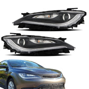 DURAFORCE Pair Headlight For 2016-2017 Chrysler 200 w/o LED DRL Halogen