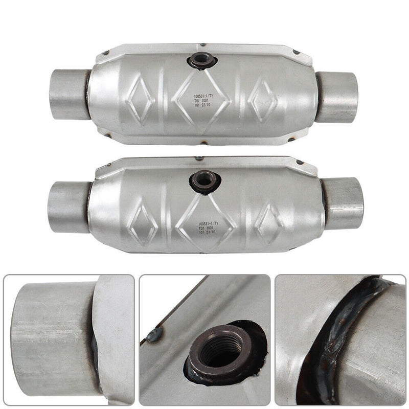 DURAFORCE 2Pcs 2.5" Inlet & Outlet Catalytic Converter For Ford F150 4.6L 5.4L V8