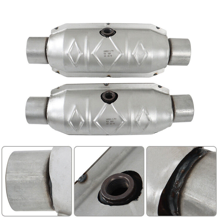 DURAFORCE 2Pcs 2.5" Inlet & Outlet Catalytic Converter For Ford F150 4.6L 5.4L V8