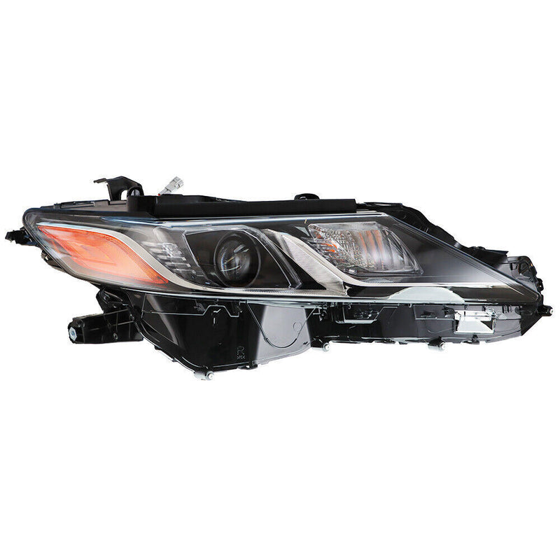 DURAFORCE Right Side Headlight For 2018-2022 Toyota Camry L LE SE Black Clear Lens