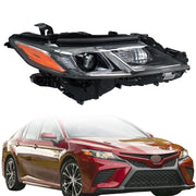 DURAFORCE Right Side Headlight For 2018-2022 Toyota Camry L LE SE Black Clear Lens