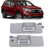 DURAFORCE Sun Visor Left Right Gray For 2017-2021 Honda Pilot W/Lights Mirror Pair
