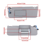 DURAFORCE Sun Visor Left Right Gray For 2017-2021 Honda Pilot W/Lights Mirror Pair