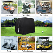 DURAFORCE Black Waterproof Golf Cart Storage Cover 4 Passenger For EZGO Yamaha