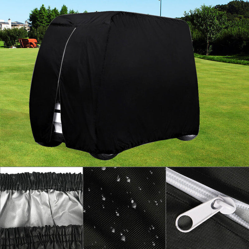 DURAFORCE Black Waterproof Golf Cart Storage Cover 4 Passenger For EZGO Yamaha