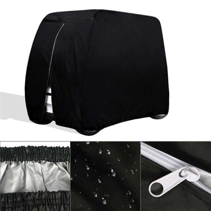 DURAFORCE Black Waterproof Golf Cart Storage Cover 4 Passenger For EZGO Yamaha