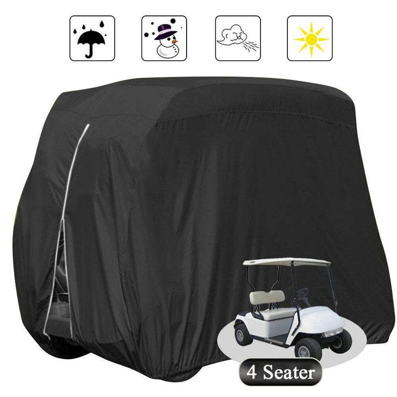 DURAFORCE Black Waterproof Golf Cart Storage Cover 4 Passenger For EZGO Yamaha
