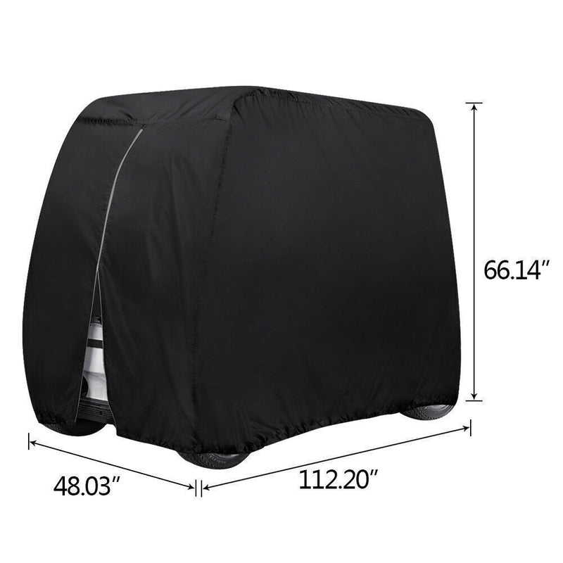 DURAFORCE Black Waterproof Golf Cart Storage Cover 4 Passenger For EZGO Yamaha