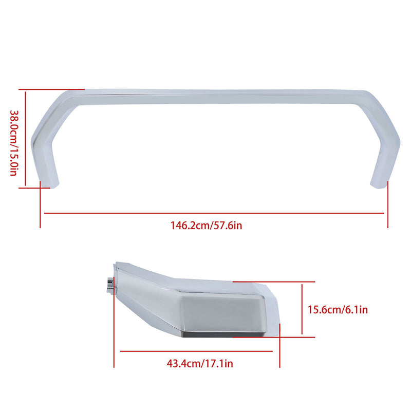 DURAFORCE Front Bumper Grille Trim Molding Surround For 22-24 Toyota Tundra Chrome