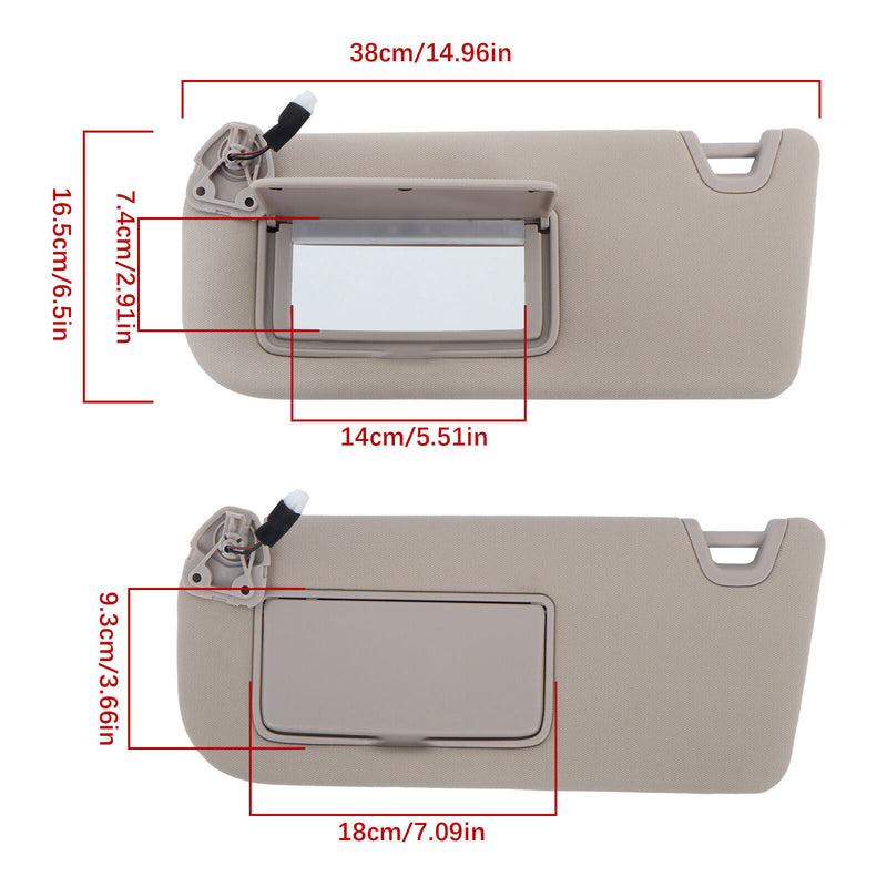 DURAFORCE Sun Visor Left Driver Beige For 2019-24 Nissan Altima 964016CA3C W/Light