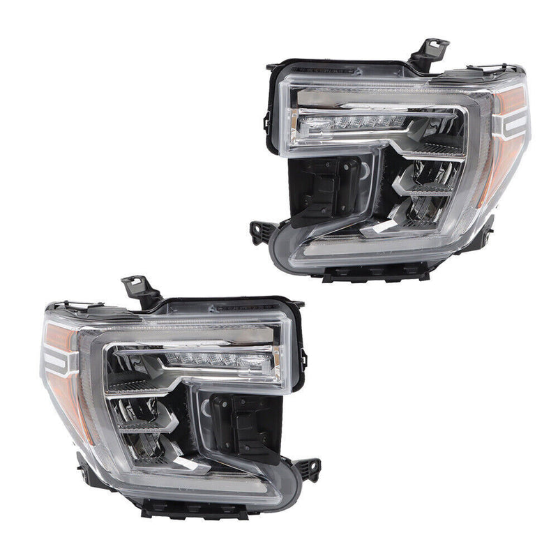 DURAFORCE Right+Left Headlights For 2019-2021 GMC Sierra 1500 W/LED Signal Lamp