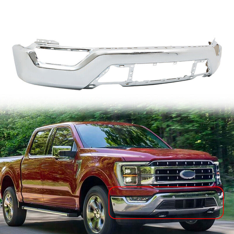 DURAFORCE Front Bumper Chrome W/o Sensor Holes For 2021-23 Ford F150 ML34-17757-F