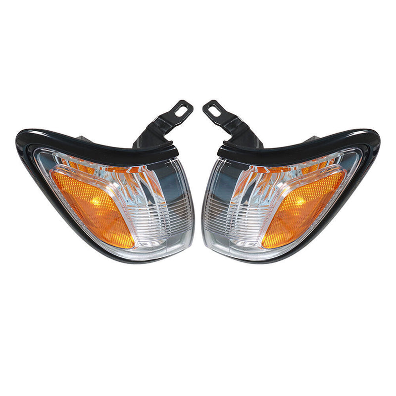 DURAFORCE Left+Right Side Marker Corner Turn Light For 2001-04 Tacoma Black Frame