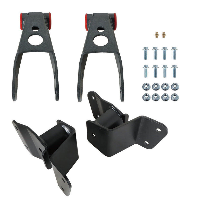 DURAFORCE 4" Lowering Parts Drop Shackles & Hangers for 1988-1998 Chevy GMC C1500