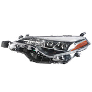 DURAFORCE Left Headlight For 2017-2019 Toyota Corolla SE XSE XLE LED Black Housing