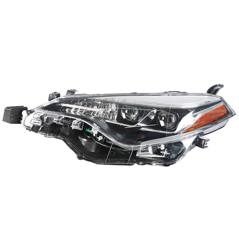 DURAFORCE Left Headlight For 2017-2019 Toyota Corolla SE XSE XLE LED Black Housing