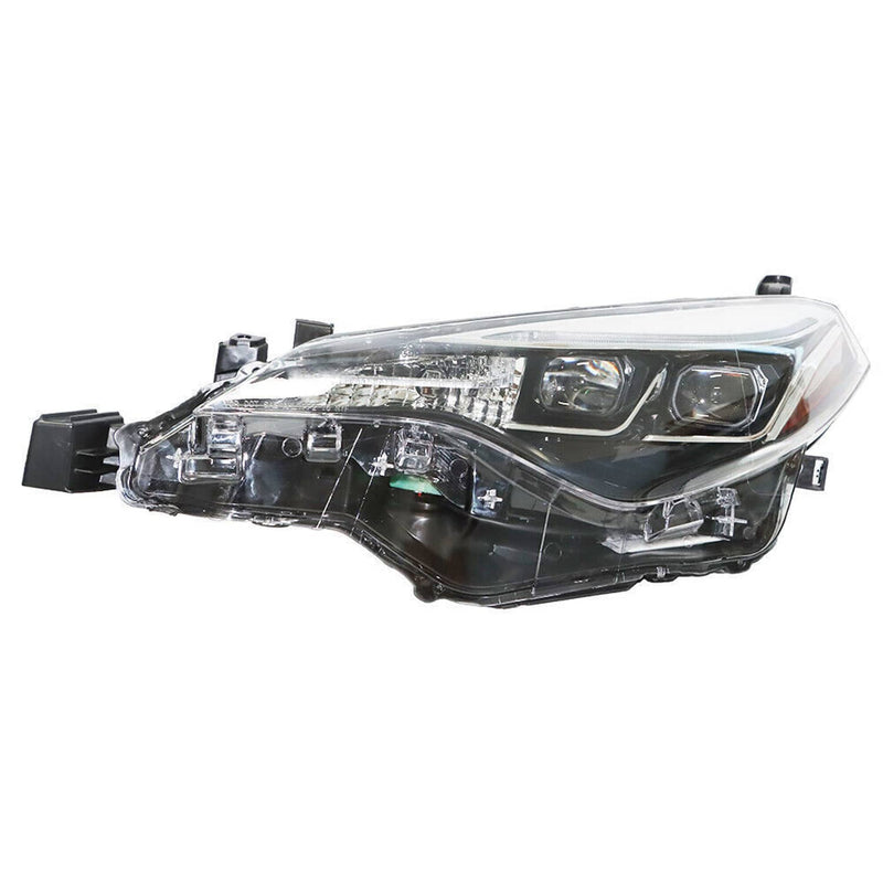 DURAFORCE Left Headlight For 2017-2019 Toyota Corolla SE XSE XLE LED Black Housing