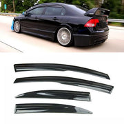 DURAFORCE Window Vent Rain Guard Visor For 2006-2011 Honda Civic 4 Door Sedan 4PCS