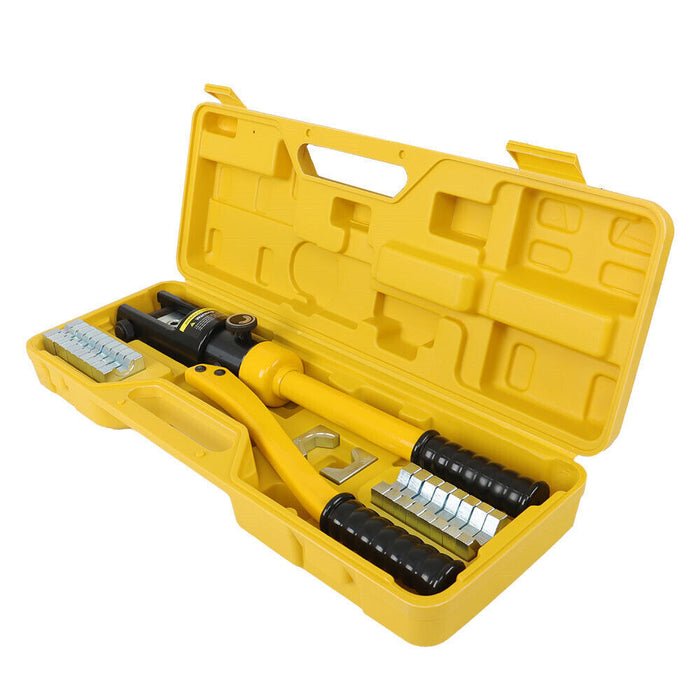 DURAFORCE 16Mt Hydraulic Wire Crimper Crimping Tool Battery Cable Lug Terminal W/11 Dies