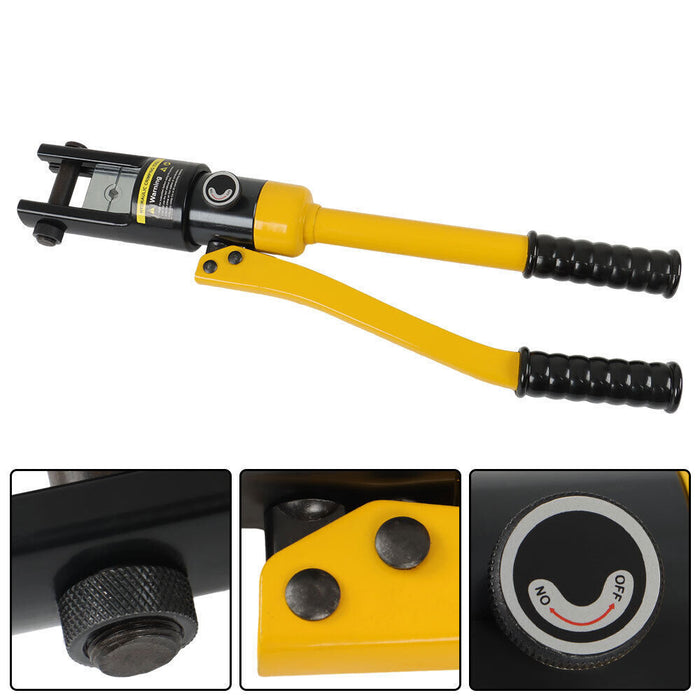 DURAFORCE 16Mt Hydraulic Wire Crimper Crimping Tool Battery Cable Lug Terminal W/11 Dies