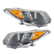 DURAFORCE Left+Right Headlight For 2012-2014 Toyota Camry Clear Lens Halogen Black