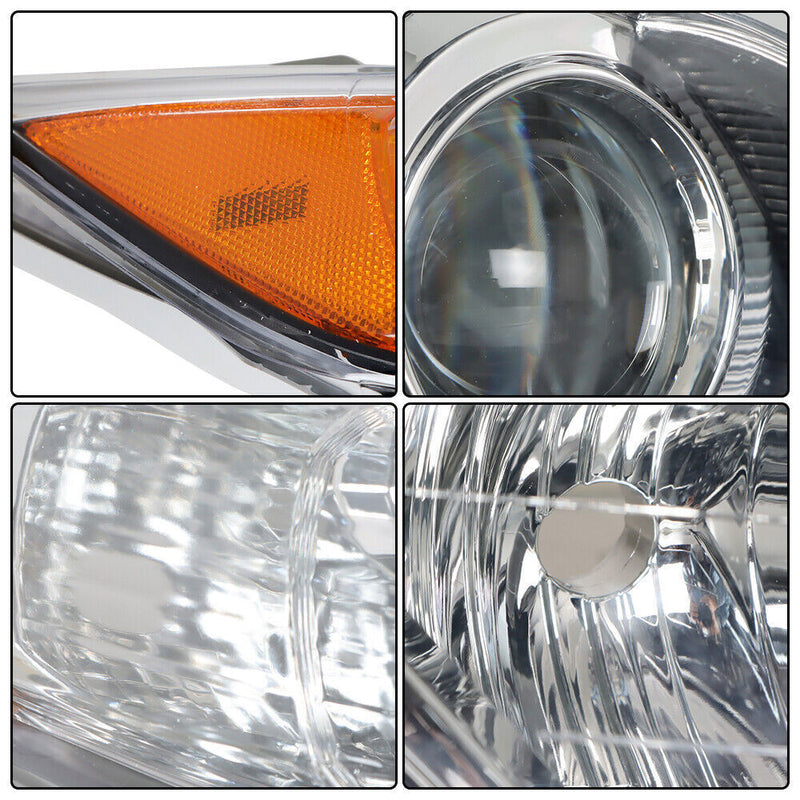 DURAFORCE Left+Right Headlight For 2012-2014 Toyota Camry Clear Lens Halogen Black