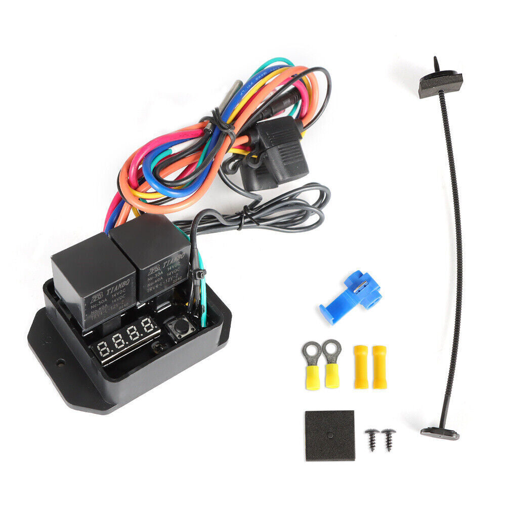 Digital Radiator Fans Controller Adjustable Temperature Range Dual Rel ...