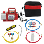 DURAFORCE Air Vacuum Pump Rotary Vane HVAC A/C Refrigeration Kit Manifold Gauge 4CFM 1/3HP