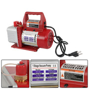 DURAFORCE Air Vacuum Pump Rotary Vane HVAC A/C Refrigeration Kit Manifold Gauge 4CFM 1/3HP