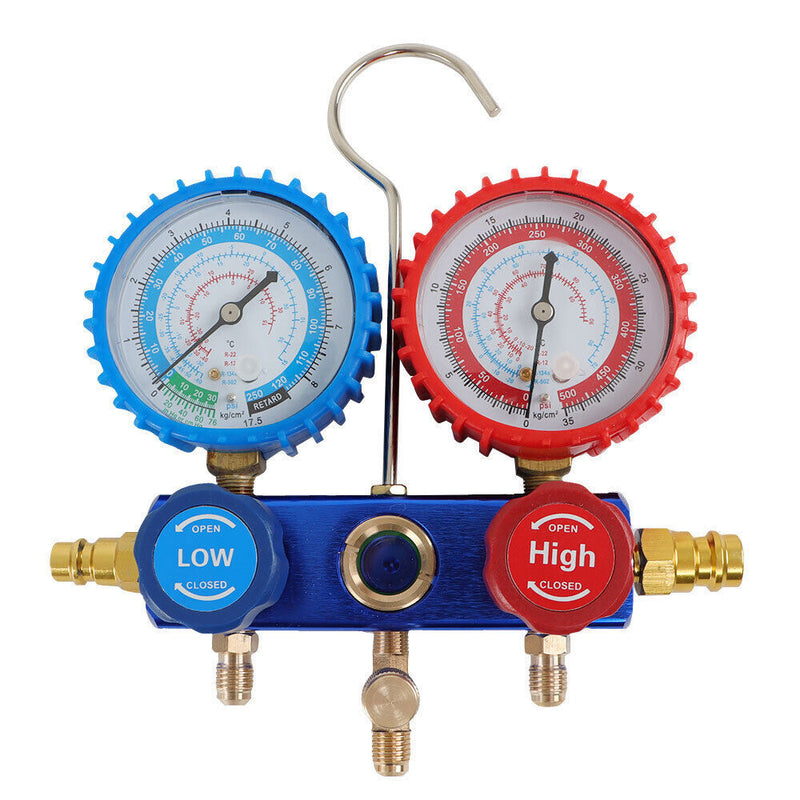 DURAFORCE Air Vacuum Pump Rotary Vane HVAC A/C Refrigeration Kit Manifold Gauge 4CFM 1/3HP