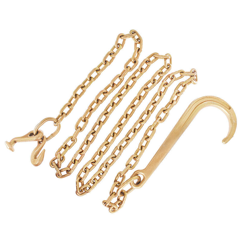 DURAFORCE G70 5/16 x 10 FT Tow Chain Assembly 15" J Hook J Grab Hook Welded Towing Wrecker