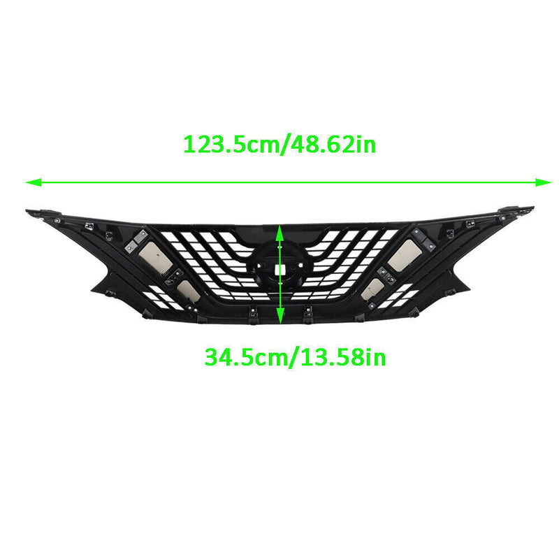 DURAFORCE Front Bumper Upper Grille For Nissan Murano 2015-2017 2018 Chrome Black