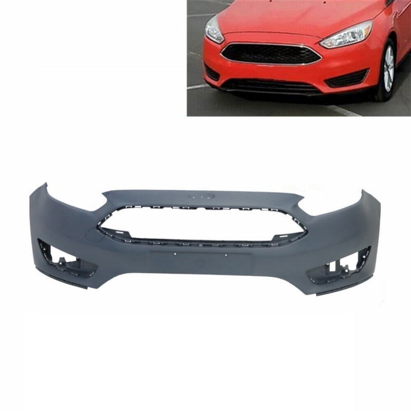 DURAFORCE Front Bumper Cover For 2015-2018 Ford Focus Primed With Tow Hook Hole
