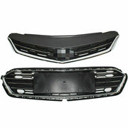 DURAFORCE Front Bumper Upper+Lower Grille For 2016-2018 Chevrolet Cruze Chrome