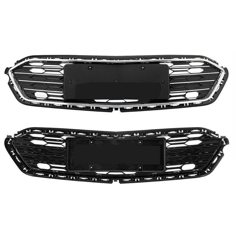 DURAFORCE Front Bumper Upper+Lower Grille For 2016-2018 Chevrolet Cruze Chrome