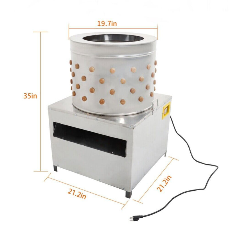 DURAFORCE Stainless Steel Poultry De-Feather Plucker Machine Chicken Plucker Machine 20"