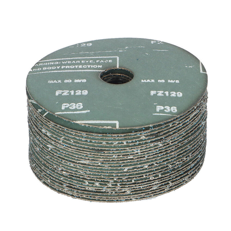 DURAFORCE New 5" x 7/8" Zirconia Resin Fiber Grinding And Sanding Discs 36 Grit 25 Piece