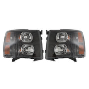 DURAFORCE Pair Headlight Fit For 2007-2014 Chevy Silverado1500 2500HD 3500HD Black