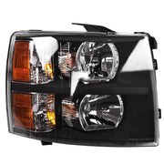DURAFORCE Pair Headlight Fit For 2007-2014 Chevy Silverado1500 2500HD 3500HD Black