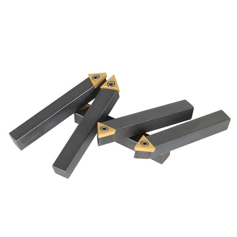 DURAFORCE 1/2 In Indexable Carbide Insert Turning ToolBit Holder Set Fit For Lathe 5 Pack
