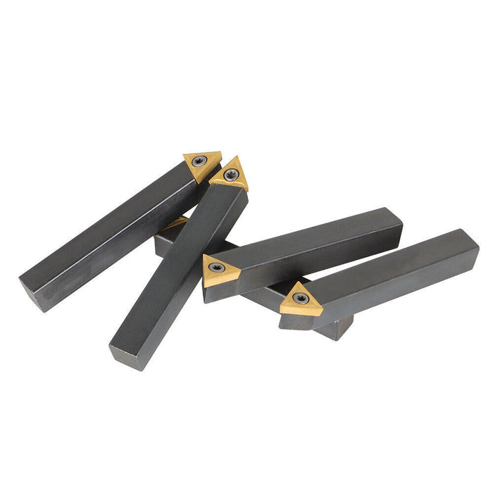 DURAFORCE 1/2 In Indexable Carbide Insert Turning ToolBit Holder Set Fit For Lathe 5 Pack