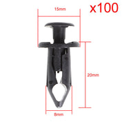 DURAFORCE 100x Car 8mm Dia Hole Plastic Rivets Fastener Auto Fender Bumper Push Pin Clips