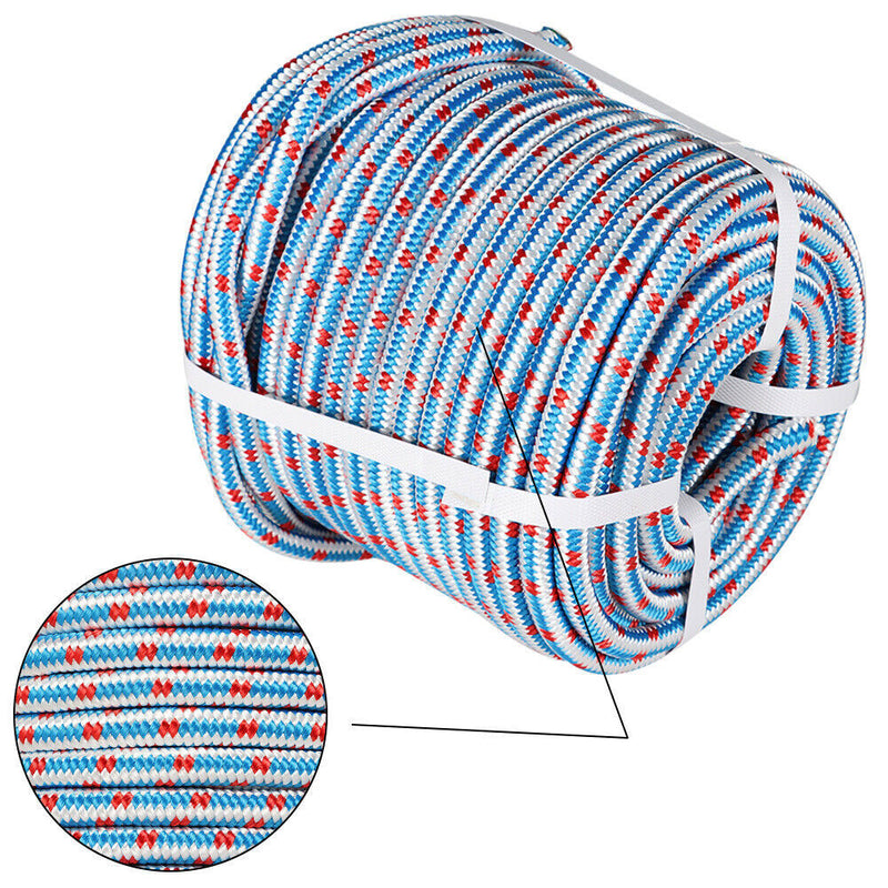 DURAFORCE 1/2"×150' 16 Strand Double Braid Polyester Nylon Arborist Tree Climbing Rope