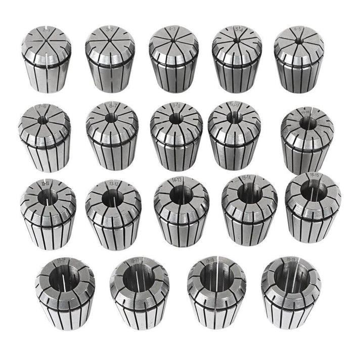 DURAFORCE 19PCS ER32 2-20mm Spring Collet Set For CNC Engraving Machine Milling Lathe Tool