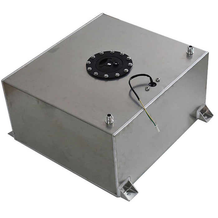 POSENG 15 Gallon Black Coated Aluminum Fuel Cell – Racing/Drifting, With Level Sender, 6AN